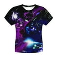 thumbnail image 2 of MUXiin Boys Girls 3D Graphic Shirts Cool Crewneck T-Shirt Unisex Short Sleeve Top Tees 6-16 Years,Navy1 6-7 Years, 2 of 3