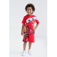 thumbnail image 2 of Disney Cars Toddler Boys' Cosplay 2-Piece Hooded Tee and Shorts Set Lightning McQueen Red, 2 of 6
