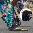 thumbnail image 2 of Compatible with iPhone 12 Pro/iPhone 12 Case, Heavy Duty Shockproof Protection Hard Plastic+Soft Silicone Rubber Hybrid Protective Case for iPhone 12/12 Pro (6.1") 2020 - Mandala in Galaxy, 2 of 8