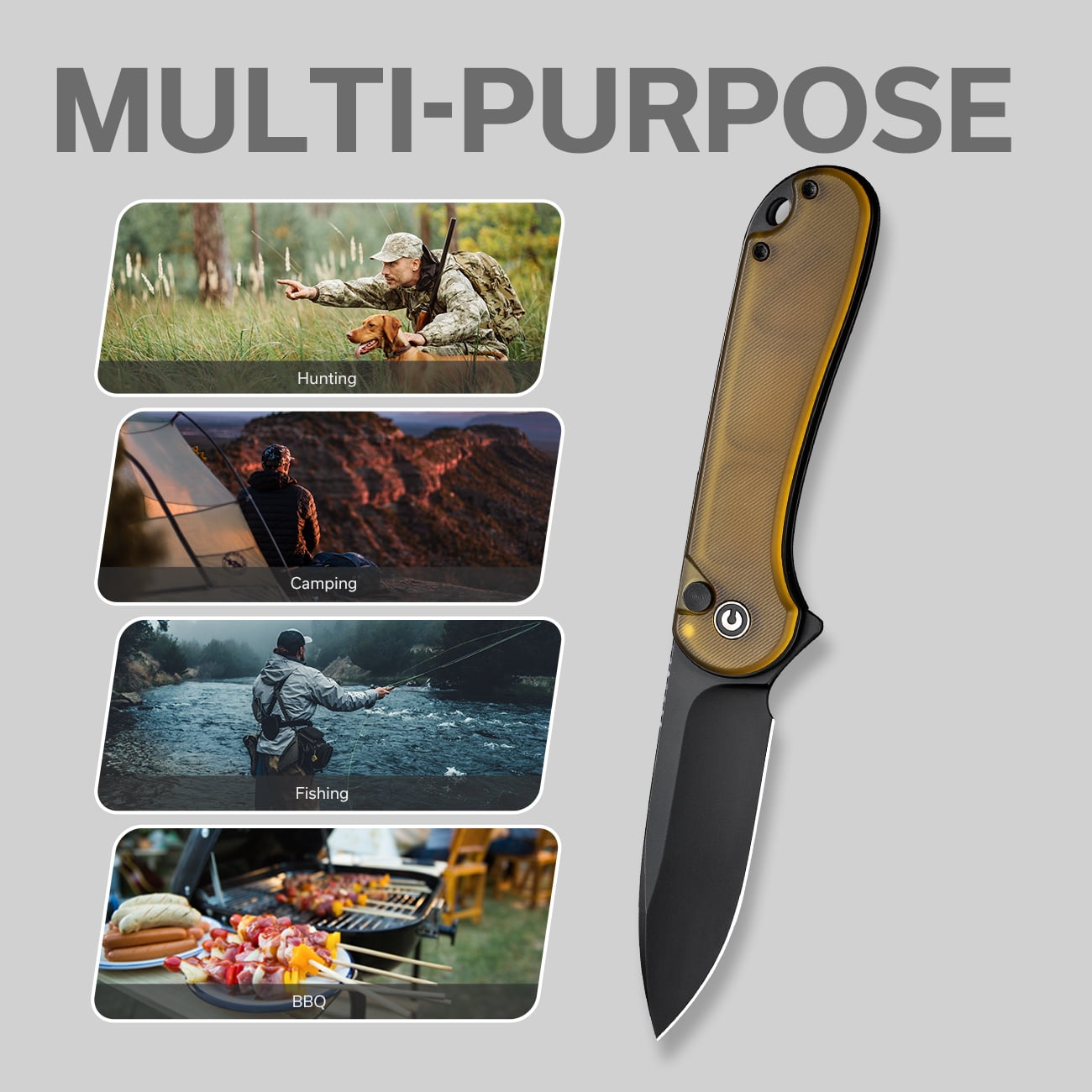 CIVIVI Button Lock Elementum II Pocket Knife 2.96" Nitro-V Blade C18062P-8