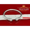 thumbnail image 5 of King Of Bling's Round White Sterling Silver Cubic Zirconia Bangle for Men/Womens 7 Inch, 5 of 10