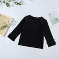 thumbnail image 4 of Baby Toddler Girl Long Sleeve Blouse Kids Solid Color Basic Tee Tops Little Girls Ruffle Cuffs T-Shirts Girls Clothes, 4 of 4