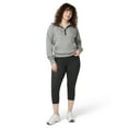 thumbnail image 5 of No nonsense Women's Cotton Capri Legging with Tech Pocket, Charcoal Heather, 2X, 5 of 5