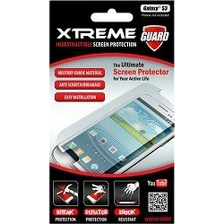 Galaxy Retail Pack Xtreme55255 Indestructible Screen Protector for Galaxy S III - 1 Pack - Retail Packaging - Clear ()