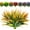 Green Orange, variant on 8 Pcs Outdoor Fake Plants UV Resistant Artificial Tall Grass Plants Faux Tropical Flowers Bushes Décor Fall Winter Summer Planters Patio Front Door Porch Plastic Greenery & Shrubs Decoration