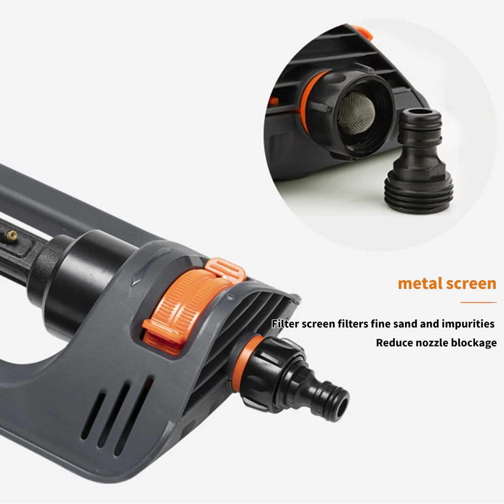 High Performances Oscillating Garden Sprinkler with Clog Nozzles and Stability Base