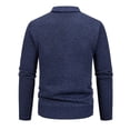thumbnail image 5 of ohmzyzo Men's Long Sleeve V Neck Cardigans Casual Button Down Sweaters Slim Fit Knitted Thermal Coats Solid Color Outerwear with Pockets Dark Blue L, 5 of 5