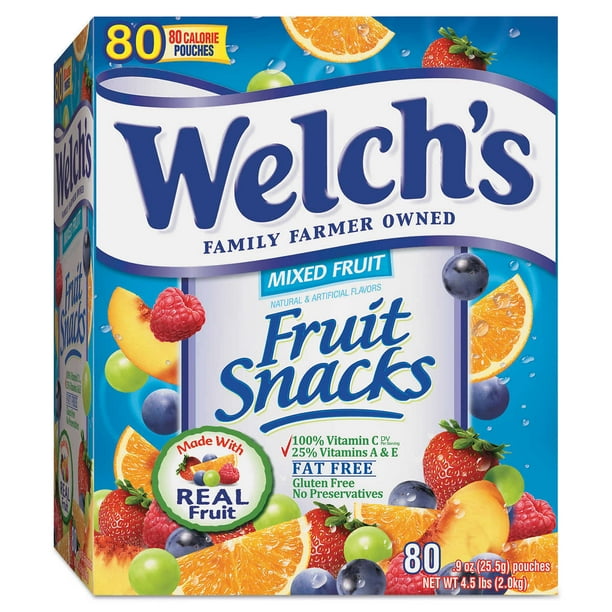 Welch's GlutenFree Fruit Snacks, Mixed Fruit, 0.9 Oz, 80 Count