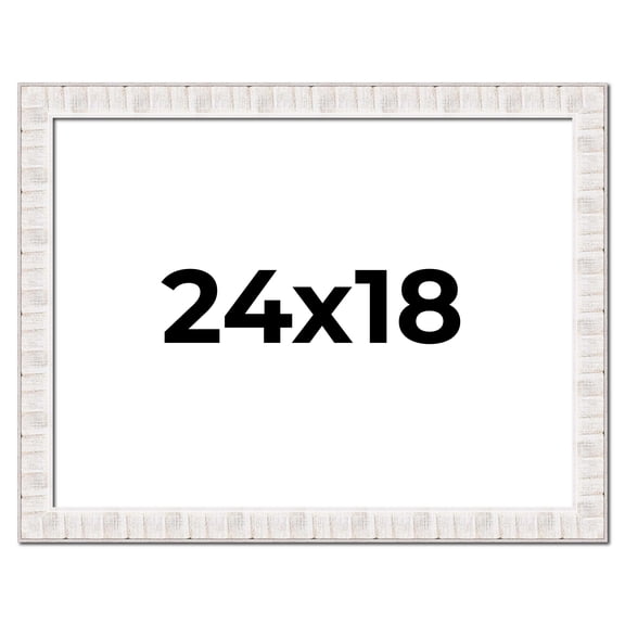 24x18 Frame White Sonoma Rustic Wood Picture Frame | 1.5 Inch Moulding Width | Complete with UV