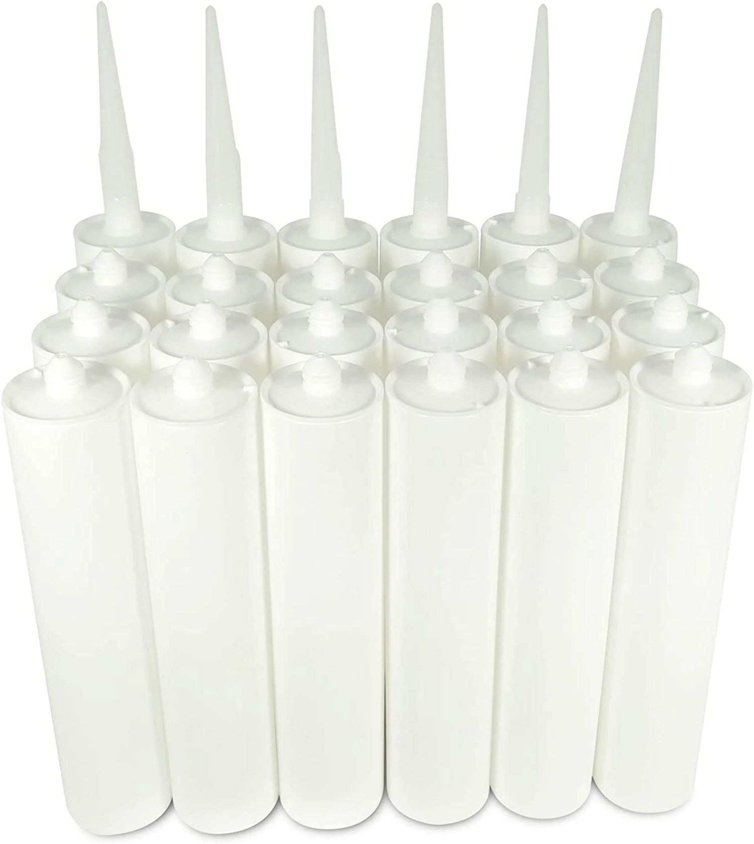 Empty Caulk Tube Fillable Caulking Cartridge with Removable Tip 24 Pack