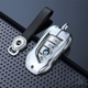 thumbnail image 1 of ZHAOCHENG Para BMW Key Fob Cover Metal Silver con llavero de cuero, elegante funda para llave para BMW 1 3 5 7 Series, X1 X2 X3 X4 X5 X6, 1 of 5