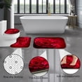 thumbnail image 4 of 4 Pcs Shower Curtain Set, White Gardenia Bathroom Set, FloralShower Curtain Sets with Rugs(Bath Mat,U Shape and Toilet Lid Cover Mat) and 12 Hooks, 4 of 6