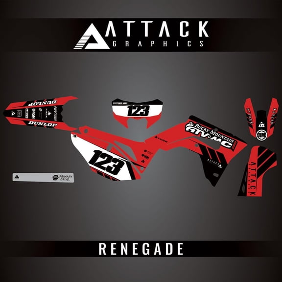 Attack Graphics Custom Renegade Complete Bike Graphics Kit for Honda CRF450RL 2024