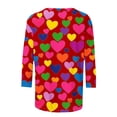thumbnail image 6 of Jsaierl Valentines Day Shirts Women Sweet Love Heart Graphic Tees Casual 3/4 Sleeve Blouse Round Neck Dressy Casual T-shirt Tops Womens Fashion, 6 of 6