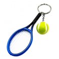 thumbnail image 1 of Simulation Mini Tennis Racket Ball Keychain Pendant Bag Key Ring Sports Key Chain Souvenir Gifts Accessories Blue, 1 of 6