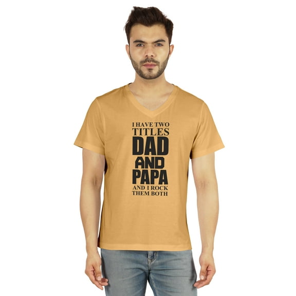 Inkmeso Mens Tshirt I Have Two Titles Dad And Papa And I Rock Them Both Graphic Tshirt For Daddy's Tee Shirt For Dad