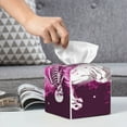 thumbnail image 6 of Sikiie Skull White Horse Leather Tissue Box Cover Square, tissue box holder, Tissue Box with Bottom Belt-5.2”x5.2”x5.2”, 6 of 7