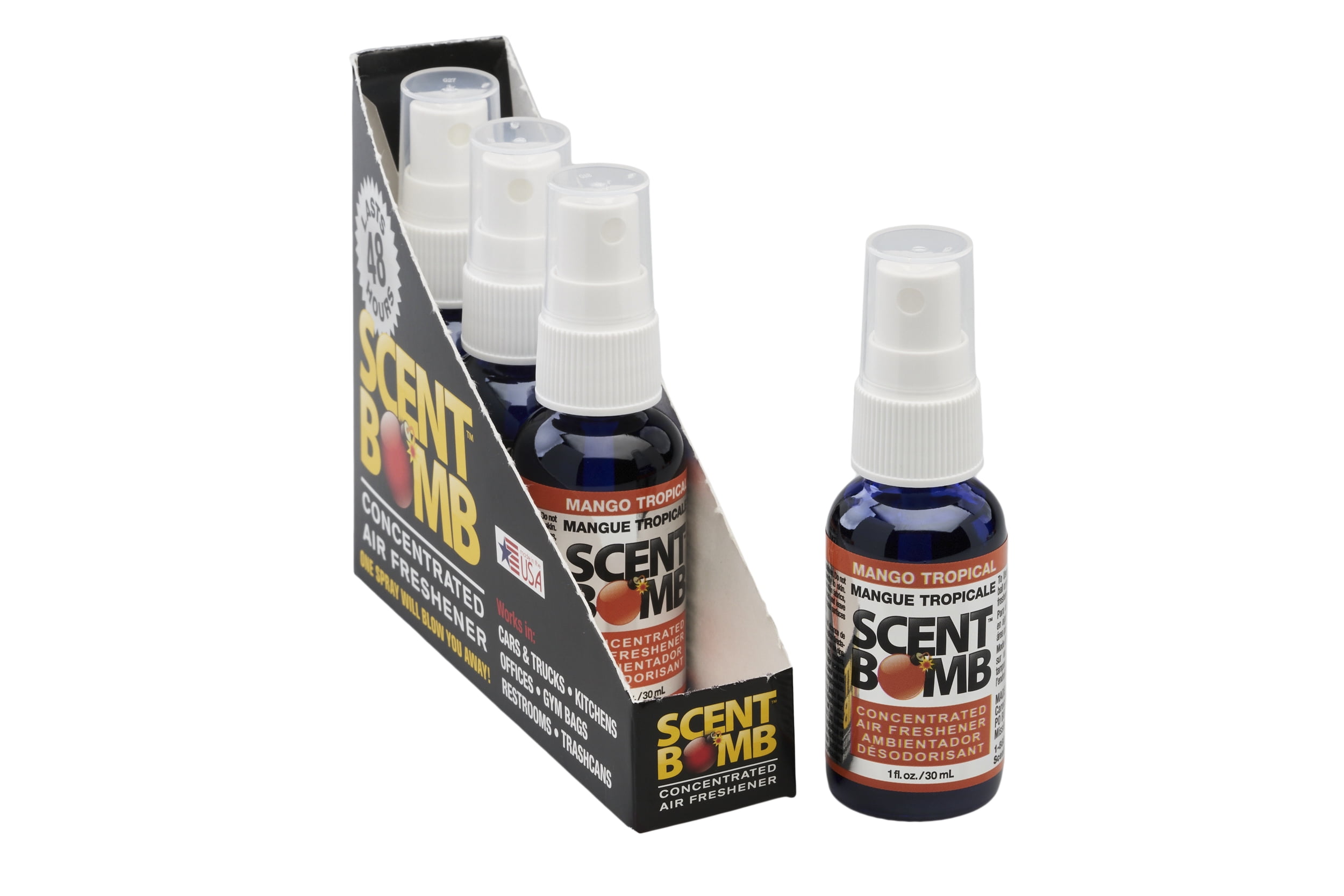 (2 pack) Scent Bomb Mango Tropical Scent Spray Air Freshener, 1 oz.