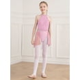 thumbnail image 2 of Yartina Kids Girls Mock-Neck Ballet Lyrical Dance Dress Gymnastics Modern Contemporary Costume Dark Pink 8, 2 of 6