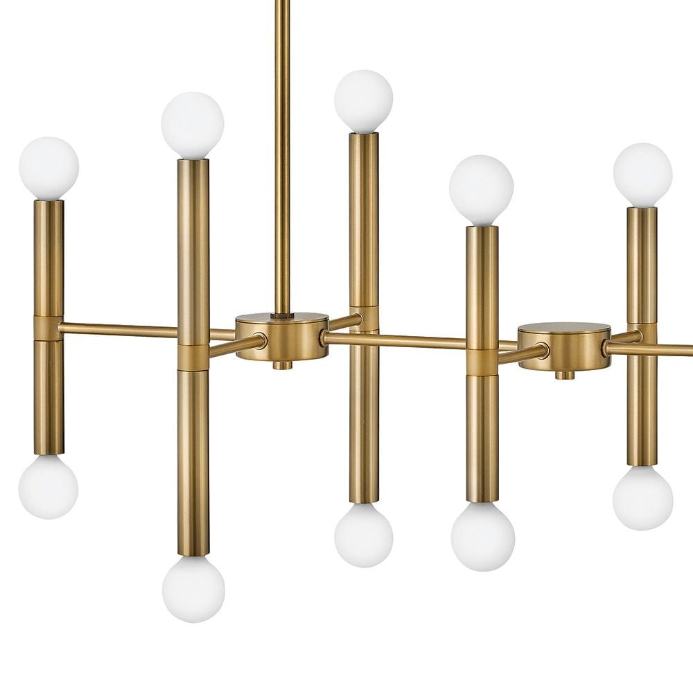 83196LCB Lark Millie - 16 Light Linear Chandelier In Modern and Mid-Century Modern Style-11.75 Inches Tall and 39 Inches Wide-Lacquered Brass Finish