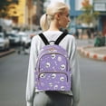 thumbnail image 7 of Fashion Quilted Backpack for Women Lightweight Travel Daypack Casual Bag for Shopping Travel Cute Skulls and Bones M, 7 of 7