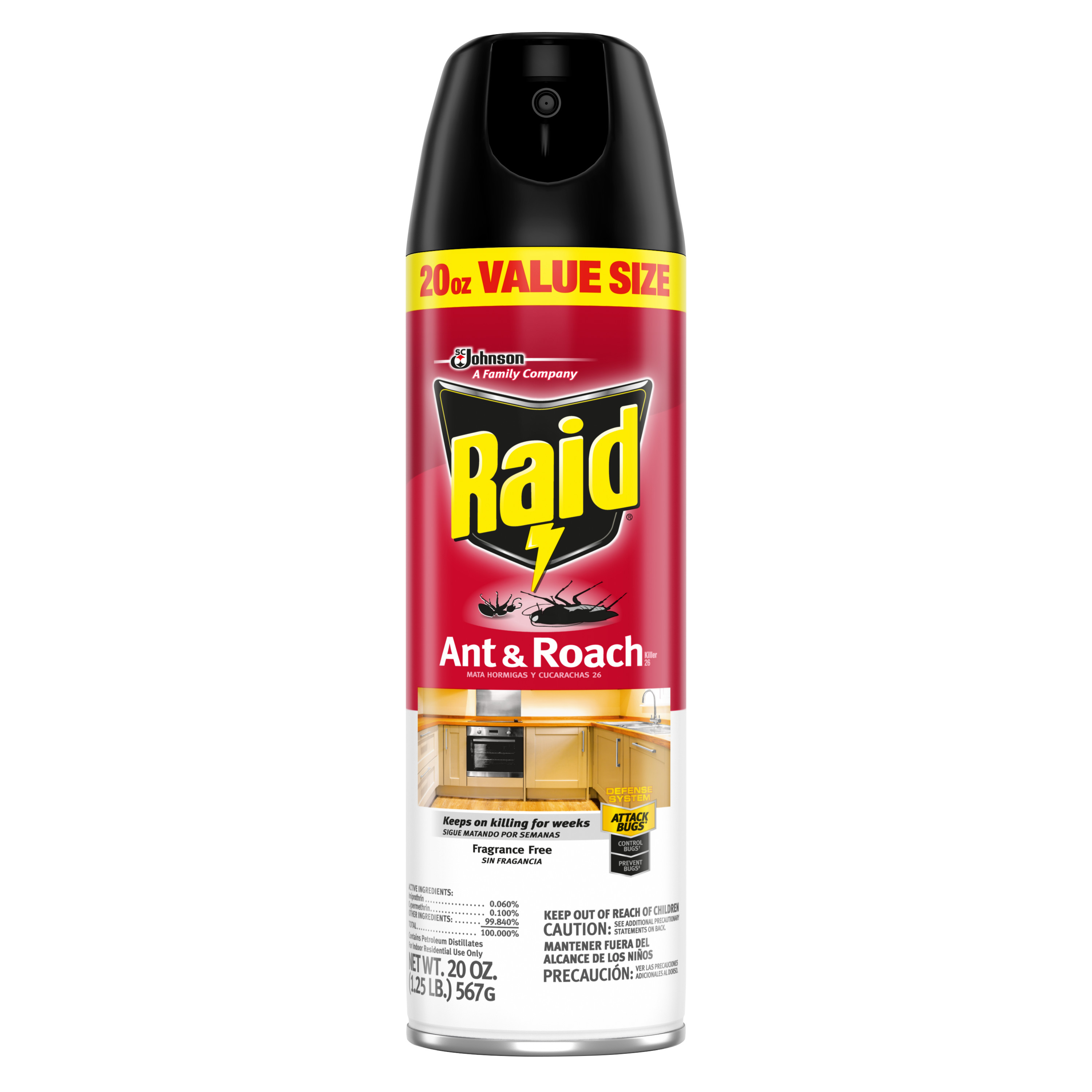 Raid Ant & Roach Killer 26, Fragrance Free, 20 oz - Walmart.com