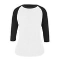 thumbnail image 4 of ABATAB Tunic Tops for Women Lightweight Fall Casual 3/4 Length Sleeve Shirts Trendy Color Block Ribbed Knitted Pullover Shirts(Large,Black), 4 of 5