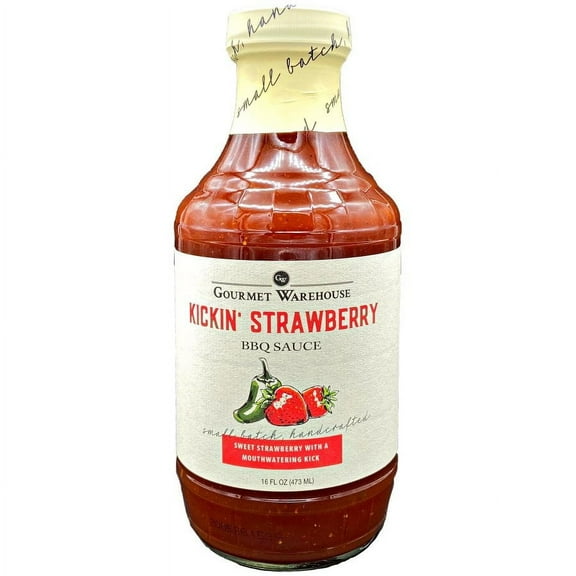 Gourmet Warehouse Kickin' Strawberry Premium BBQ Sauce - 16 oz (Packaging May Vary)