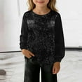 thumbnail image 2 of Meichang Glitter Sequin Tops for Girls Long Sleeve Loose Fit Crew Neck Birthday Party Blouses Sparkly Comfy Velvet Shirts for 5-14 Years, 2 of 8