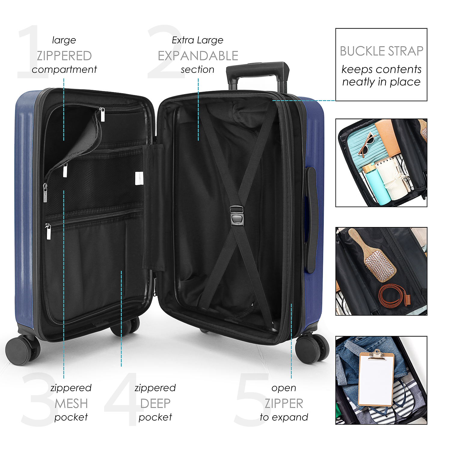 StorageBud 20-Inch Expandable Hardside Carry-On Luggage photo 8