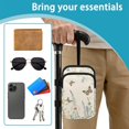 thumbnail image 6 of COEQINE Forearm Crutch Accesories Walking Stick Bag Butterfly Daisy Beige Elbow Crutch Pouch, Cane Attachment, with Multiple Pockets, Phone Holder, for Adults Women Men, 6 of 7