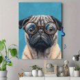 thumbnail image 4 of Funny Pug Dog with Glasses Canvas Print, Decor for Living Room, Bedroom, Office, Hallway, Cafe, Studio, 4 of 8
