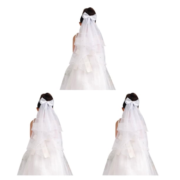 Sonducket Niños Niñas Primera Comunión Velos Diadema Malla blanca Niños Niñas Velo de novia Tocado Type1 NO1 Sonducket CBP044640