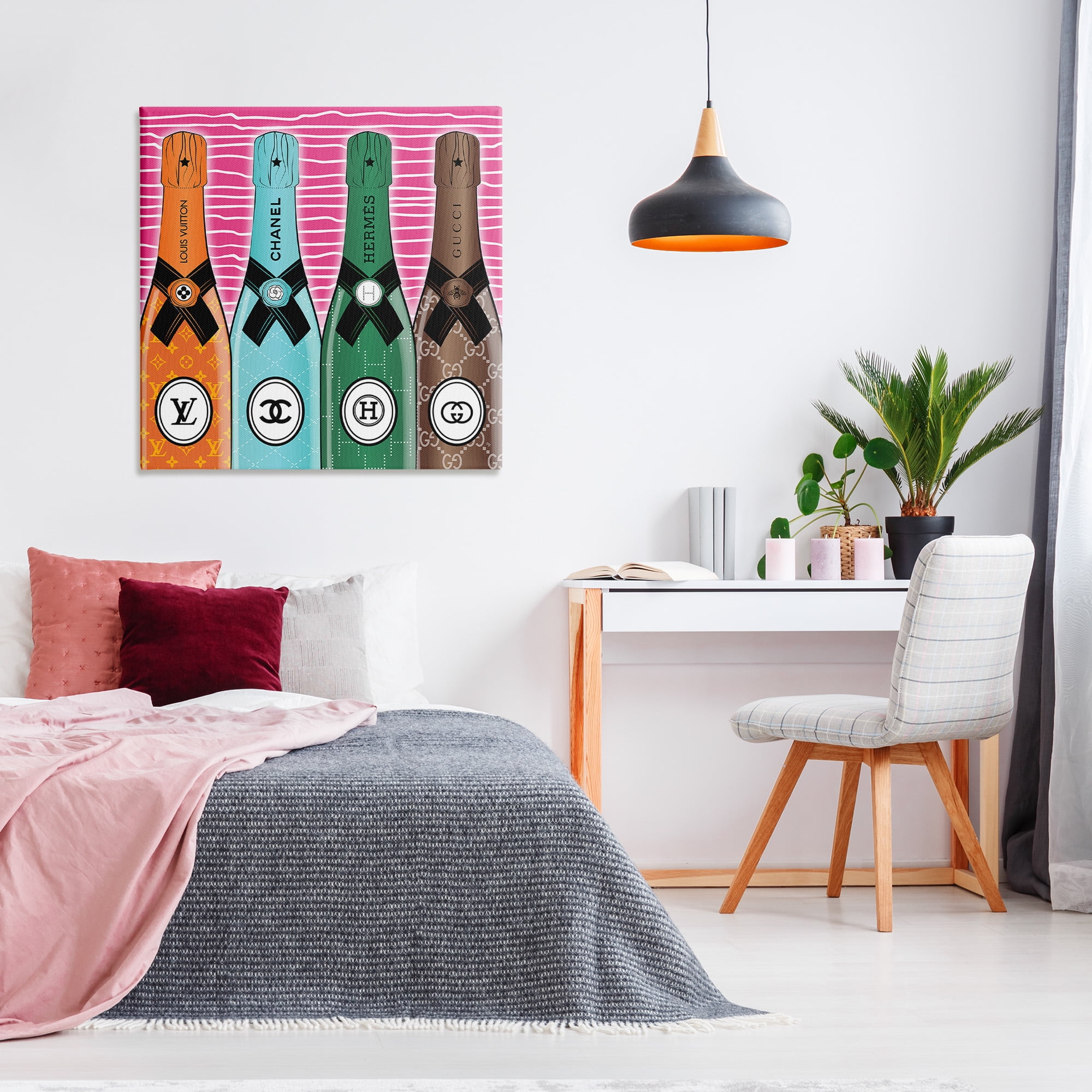 Stupell Industries Bold Glam Bottles Food & Beverage Painting Gallery Wrapped Canvas Art Print Wall Art, 36 x 36