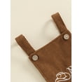 thumbnail image 6 of Suealasg Baby Boys Girls 1st Birthday Overalls Square Neck Sleeveless Letter Embroidery Corduroy Romper, 6 of 7