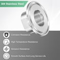 thumbnail image 4 of Uxcell 1-Pack Tri Sanitary 1.5 in Clamp Fittings to 3/4 in NTP Female Thread Stainless Steel Pipe Fitting Ferrule OD 50.5mm, 4 of 7