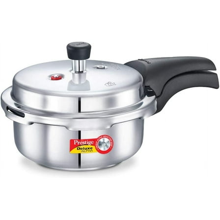 Prestige Deluxe Alpha Stainless Steel Pressure Cooker, 2 Liters/2.11 Quarts