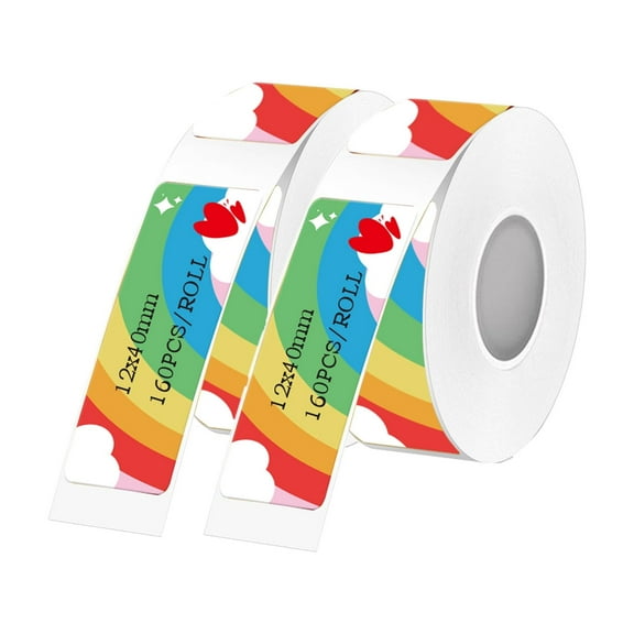 2 Rolls Thermal Color Label Tape Compatible with Phomemo D30/Q30/D35 – 12mm x 40mm (0.47"x1.57") Thermal Self-Adhesive Sticker Rolls, 2 Rolls, Compatible with Non-RFID Printers