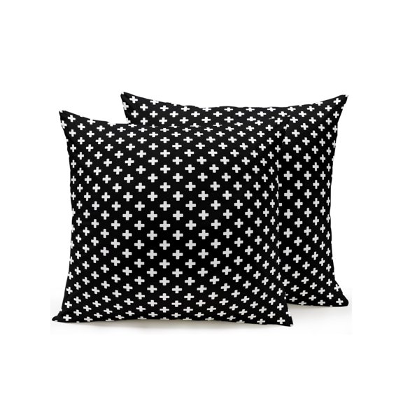 Outdoor Pillows Waterproof, Black Geometric Bedding Throw Pillows with Insert for Couch Sofa Bed, Modern Abstract Art Aesthetics Luxury 18x18 Inch Pillowcases Decorative Camping Patio Pillow Set of 2