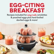 Dash Deluxe Egg Cooker, 12 Egg Electric Boiler, Hard Boiled & Poached, Black