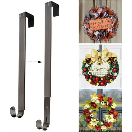 

Wrath Door Hangr Adjustabl Fall Wrath Hangr for Front Door Dcor from 15-24in 20lbs Mtal Wrath Hangr Ovr Th Door Hooks for Christmas astr Dcorations Wlcom Sign for Front Door 1 Pack