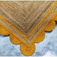 thumbnail image 4 of 2x16 Ft Yellow & Natural Jute Premium Scalloped Jute Rug – Handcrafted Natural Braided Carpet for Living Room, Bedroom, Entryway – Boho Home Decor, 4 of 5