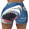thumbnail image 2 of Honeii Great White Shark Print Women's Workout Shorts, Gym Shorts for Active Wear, Sports Shorts,Women's Running Shorts,Quick Dry Athletic Shorts-XX-Large, 2 of 8