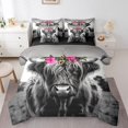 thumbnail image 1 of YST 7-Piece Highland Cow Flowers Comforter Set with Sheets, King – Farmhouse Style, 1 of 5