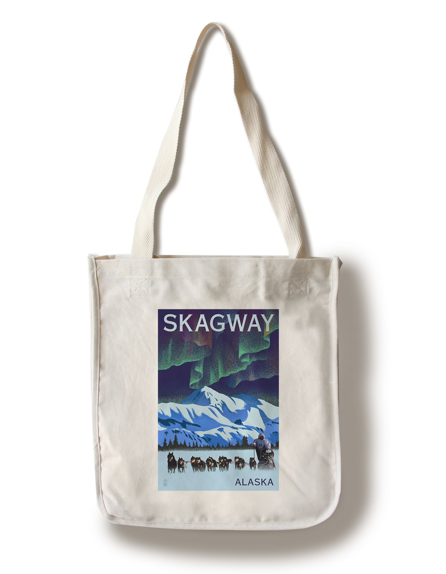 Skagway, Alaska Northern Lights & Dogsled Lithograph Lantern