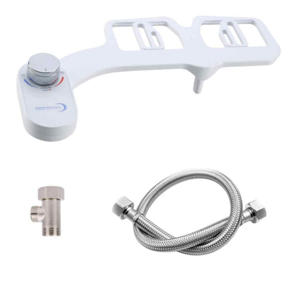 No Electricity Smart Toilet Lid Flusher Bidet Seat Water Sprayer Cleaning Dual Nozzle