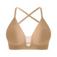 thumbnail image 5 of Iugvhana Seamless Bras for Women Open Back Wireless Bra Full Coverage Push-Up Bra Adjustable Straps Lifitng Comfortable Everyday Bra Khaki M, 5 of 6
