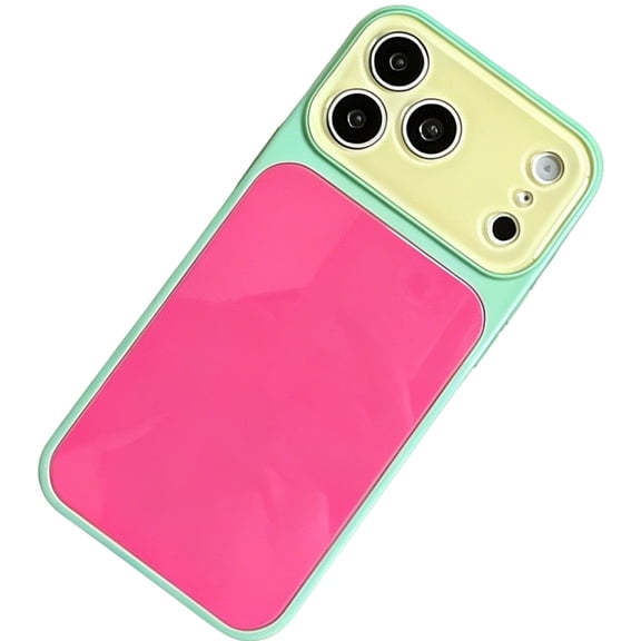 Summer Vibe Dopamine Contrast Color Phone Case for iPhone 17 16 15 14 Pro Max, Color Block Soft Silicone Bumper with Acrylic Back, Slim Protective Cover