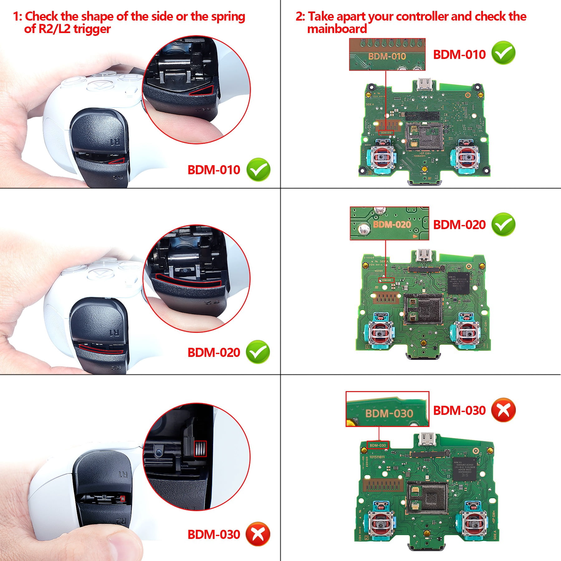 eXtremeRate Multi-Colors Luminated D-pad Thumbstick Option Face Buttons Black Classical Symbols Buttons LED Kit for PS5 Controller