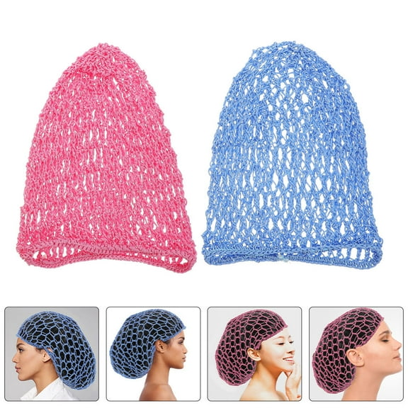 TEHAUX 2PCS Light Crochet Hair Nets for Women, Simple Polyester Hair Covers for Bathing and Daily Use